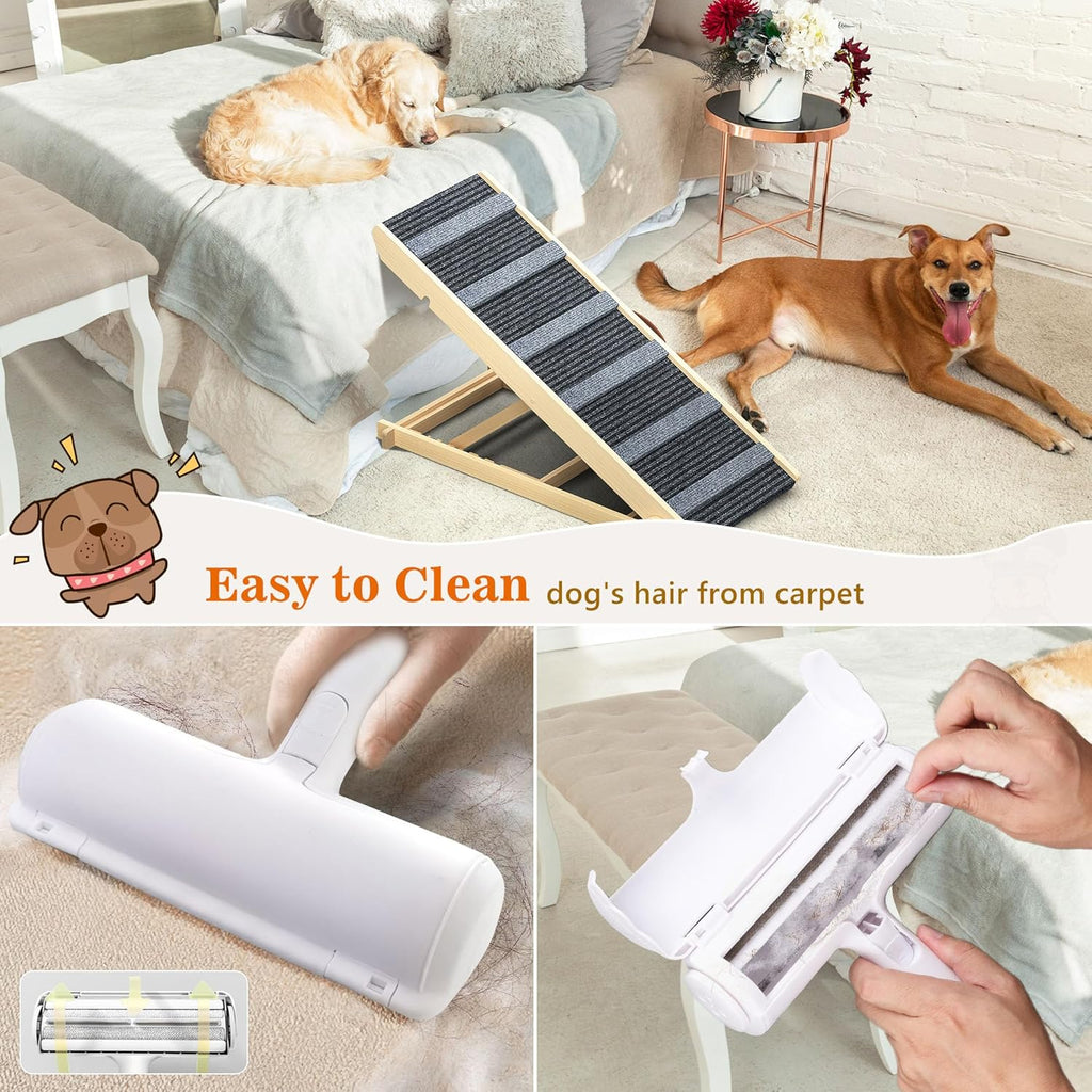 Portable Pet Ramp for Dogs and Cats, 7 Adjustable Heights, Non-Slip for Bed, Car and Couch T4130