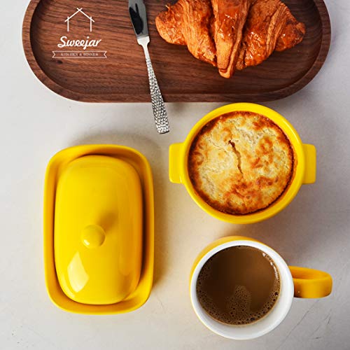 Butter Dish with Lid, 7 inches, White P5307
