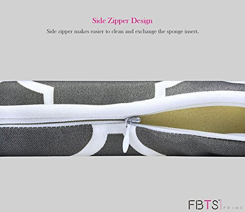Outdoor Seat Cushions Set of 2 Patio Chair Cushions with Ties, Grey Geometry A79914