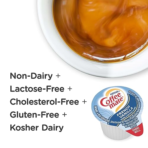 French Vanilla Liquid Coffee Creamer Singles, Non Dairy, 180 Count K327544