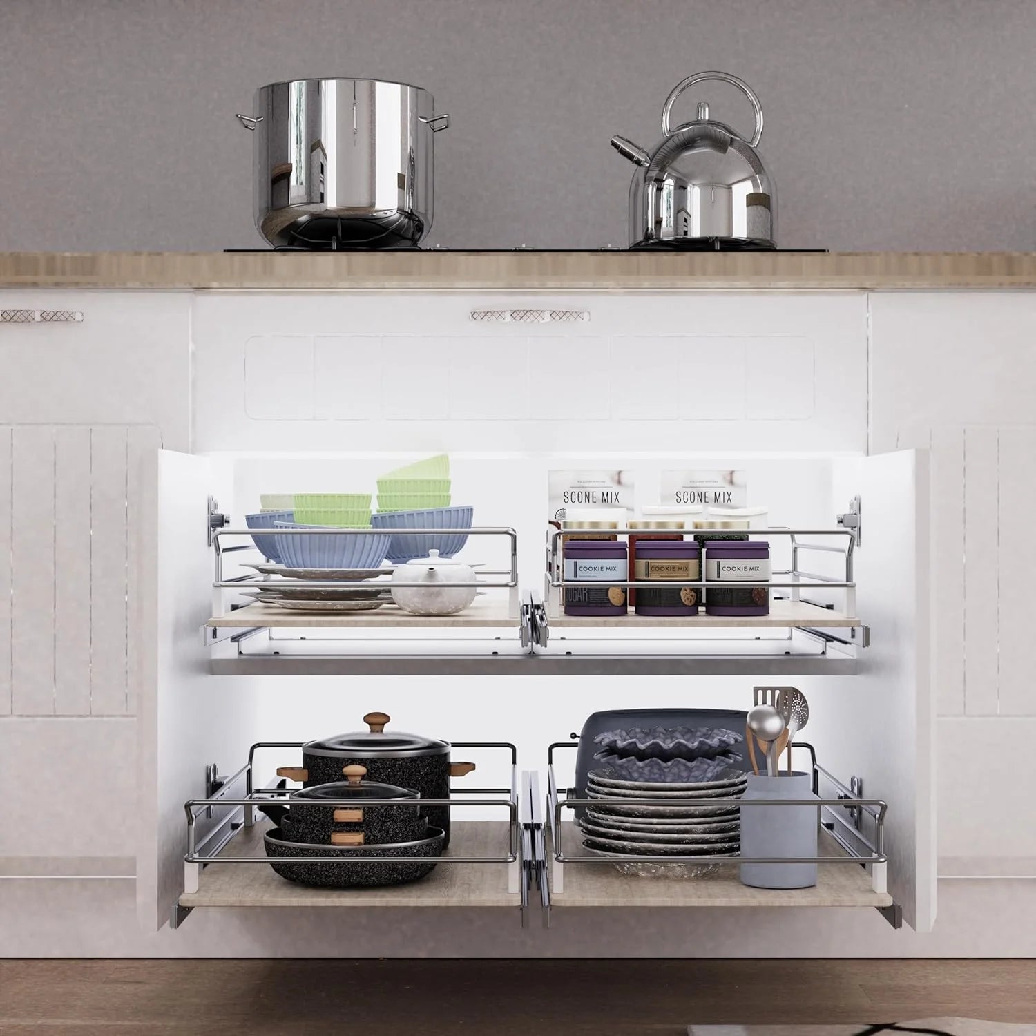 Cabinet Pull Out Drawer Organizer, Heavy Duty Storage H44482