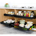 4 Pack Pull Out Cabinet Organizer 21Deep Expandable Slide Out Drawer Organizers,No Drill Pull Out Drawers Adhesive with Nano Compatible Framed Cabinets Shelves For Kitchen Pantry Adjustable Width