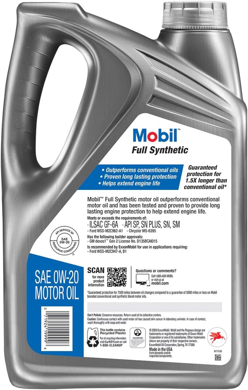 Full Synthetic Motor Oil 0W-20, 5 Quart L54542
