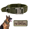 Upgrade Tactical Dog Collar - Military Dog Collar Nylon Adjustable Training Collar Reflective Dog Collar with Handle and Heavy Duty Metal Buckle for Medium Large Medium Dogs