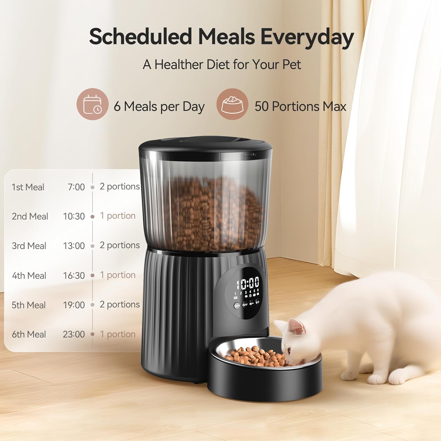 Automatic Cat Feeder, 4L Programmable Pet Food Dispenser Z43718
