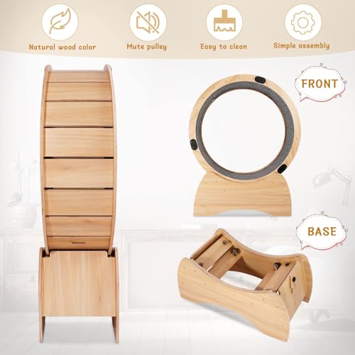 Cat Exercise Wheel - Indoor Wooden Running Wheel for Kitty C405