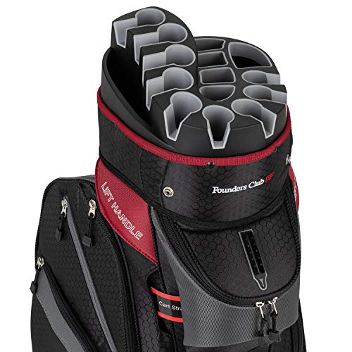 Founders Club Generation 2 Organizer Golf Cart Bag for Men with 14 Way Head Lock Anti Rattle Divider Top