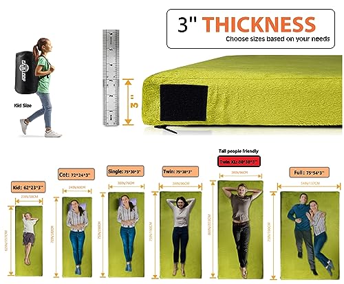 3 Inch Memory Foam Camping Mattress Sleeping Pad X635327