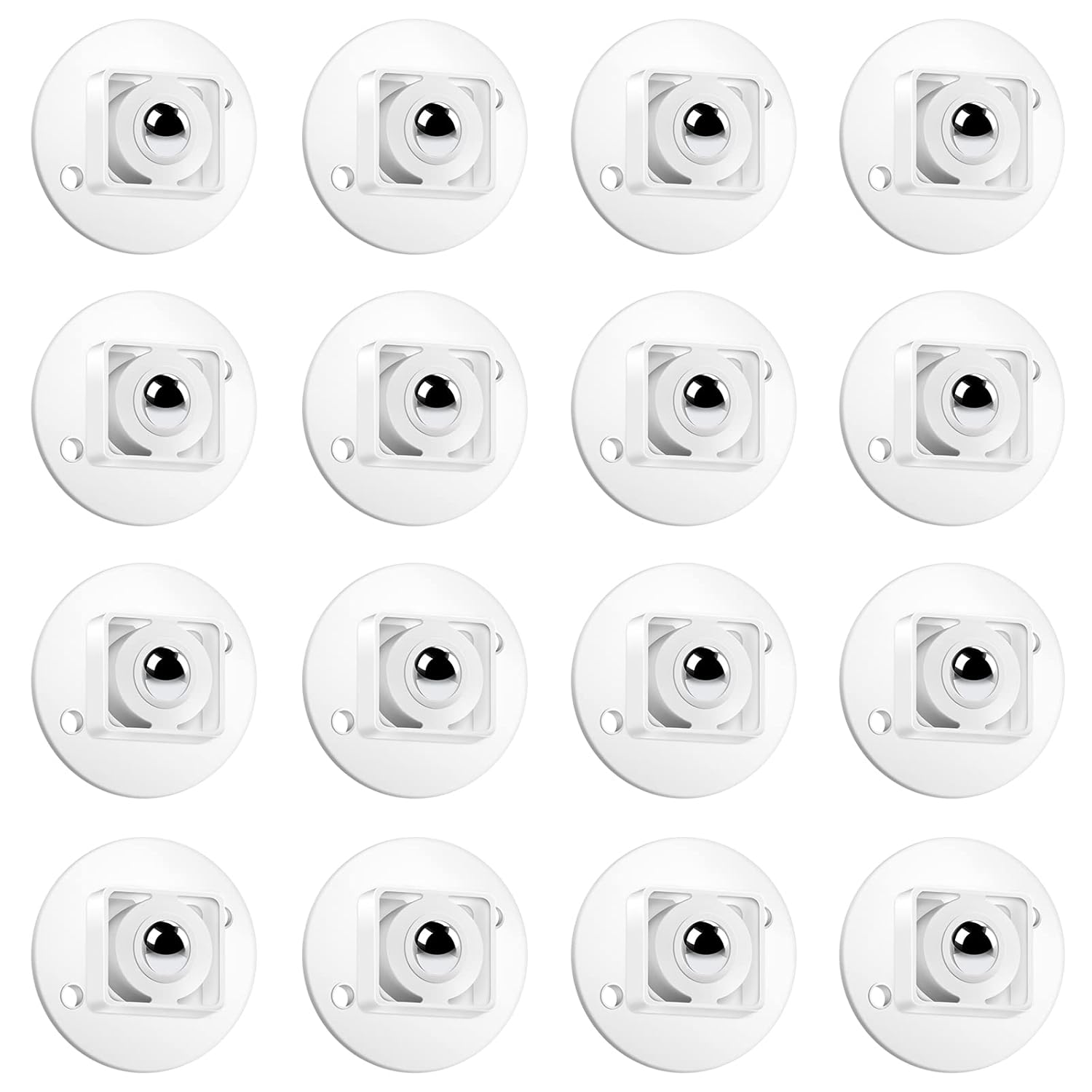 Self Adhesive Caster Wheels, Senbos Mini Swivel Wheels Stainless Steel Paste Universal Wheel 360 Degree Rotation Sticky Pulley for Bins Bottom Storage Box Furniture Trash Can (16 Pcs)
