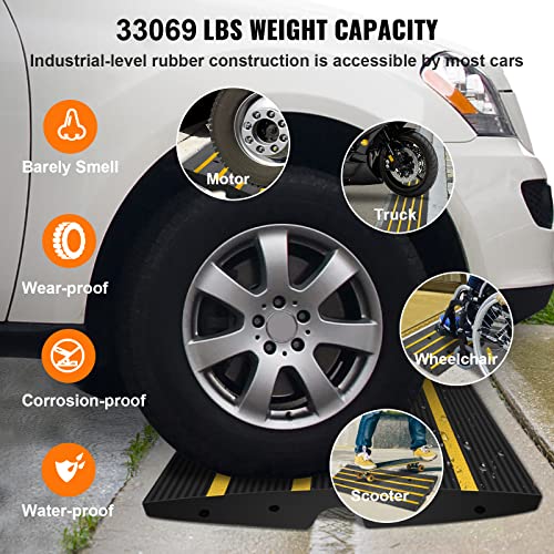 Curb Ramp for Driveway, 2 Pack Heavy Duty 32000 lbs, 2.6 inch High Curbside Bridge Ramps D113173