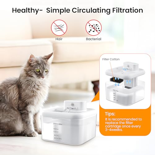 Wireless Cat Water Fountain, 2L, Motion Sensor, 3 Modes H76655