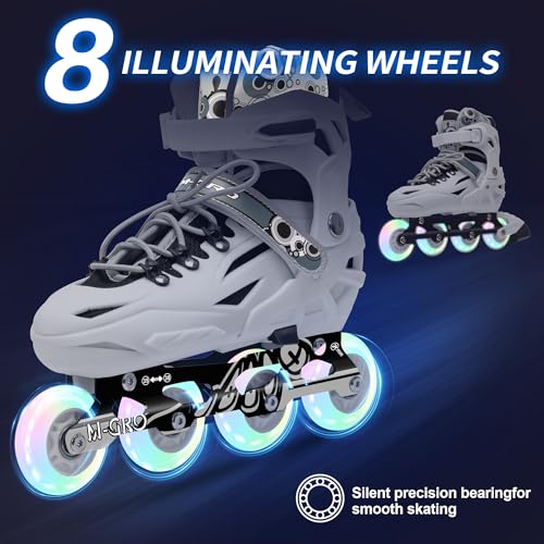 Adjustable Inline Skates with Light Up Wheels for Kids and Adults H78895