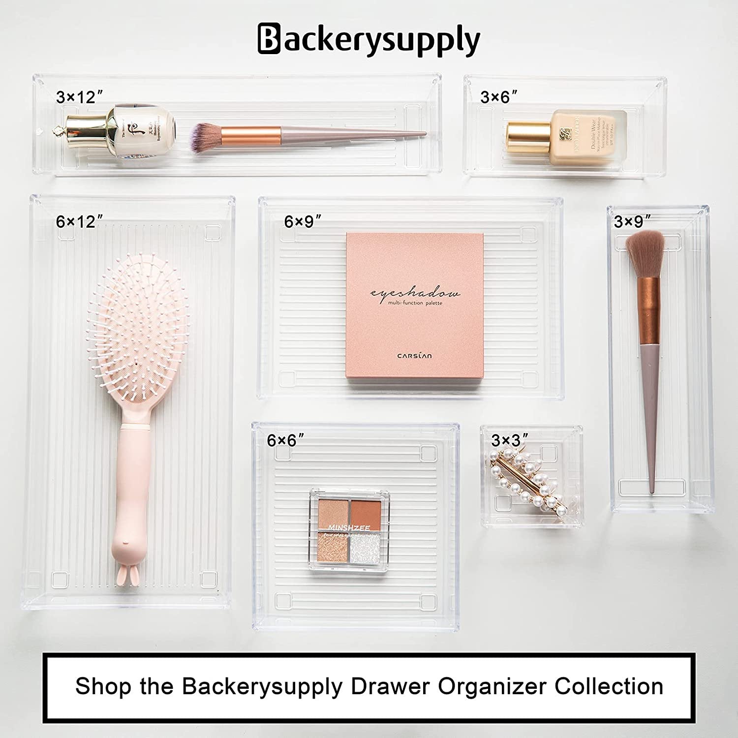 Plastic Drawer Organizer Tray for Vanity Cabinet, Set of 8 P4120
