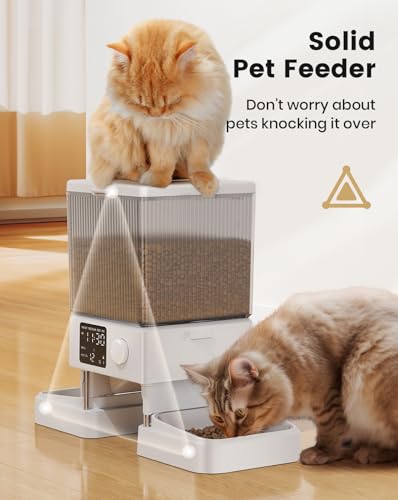 Automatic Cat Feeder with WiFi, Timed Dry Food Dispenser for 2 Cats K318