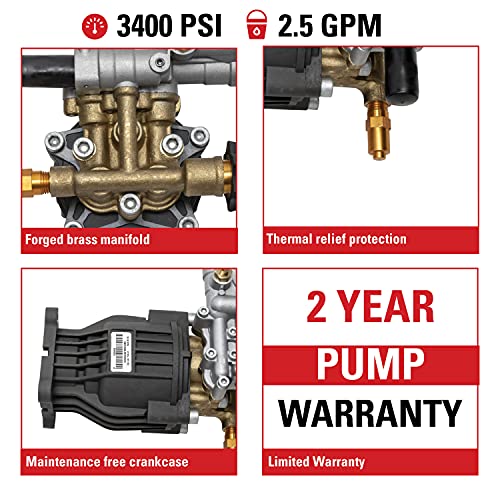 Replacement Pressure Washer Pump Kit, 3400 PSI, 2.5 GPM U42299