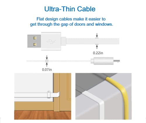 10FT Flat Power Extension Cable for Security Camera S92085