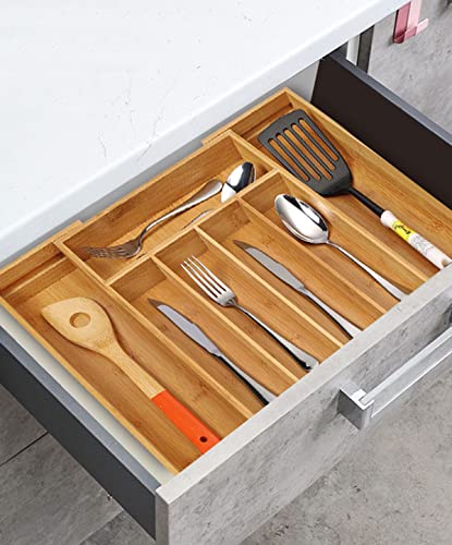 Bamboo Cutlery Tray for Kitchen Utensils and Drawer Organizer O851769