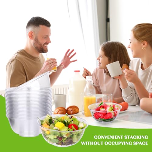12 oz Clear Plastic Bowls 100 Pack Disposable Dessert Serving Z607