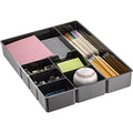 Deep Drawer Organizer Tray, 8 Compartments, 2 1/4H x 15 1/8W x 11 1/2D, Black