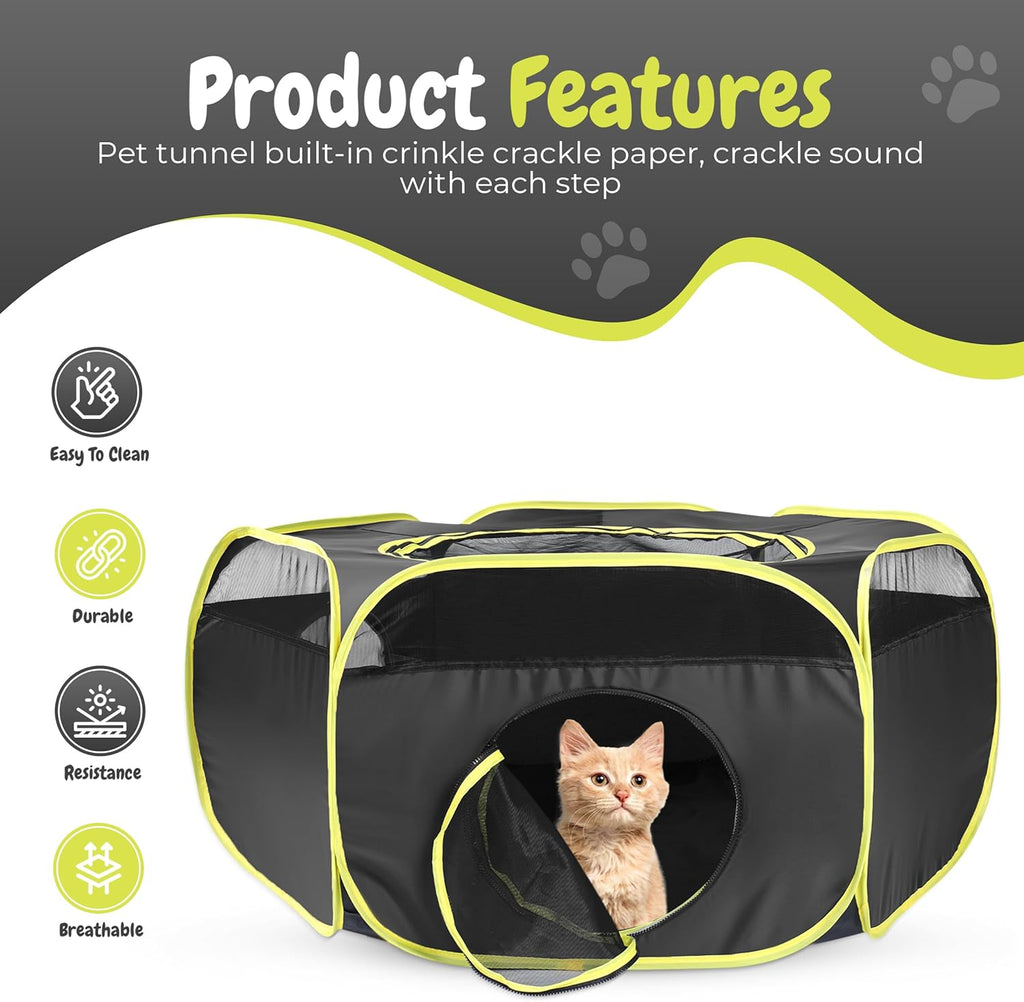 Outdoor Cat Enclosure with Claw Proof Tunnel and Storage Bag N1192