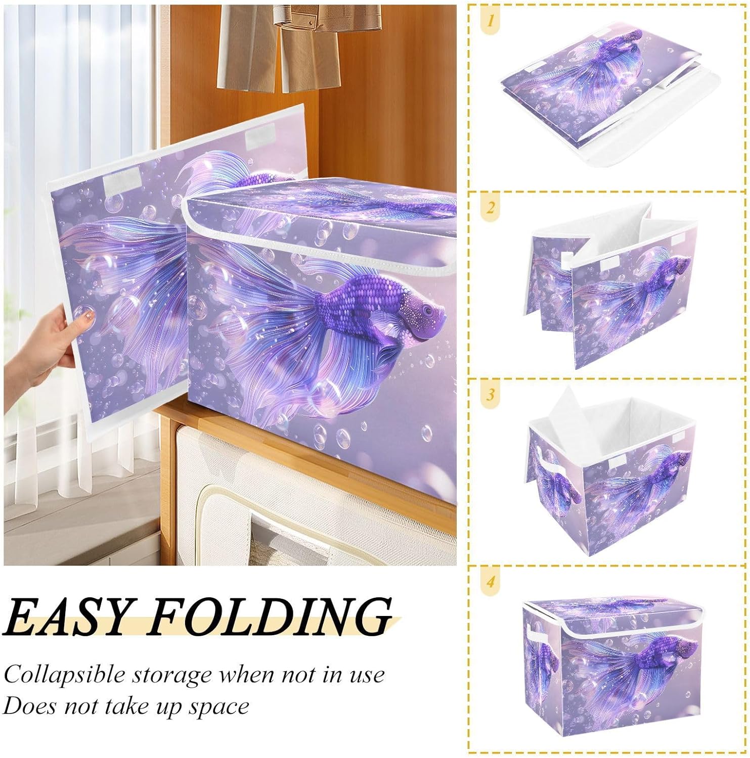 Fabric Foldable Storage Bins with Lids C77995