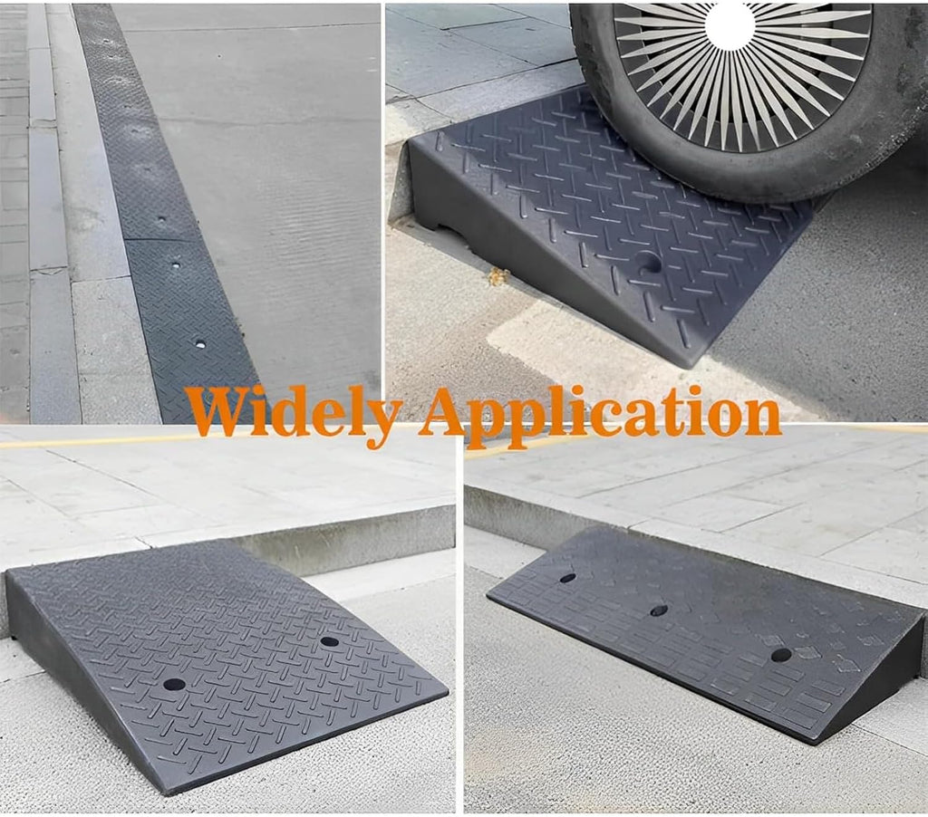 2 Pack 2" Rise Rubber Curb Ramp Heavy Duty 3 Tons Driveway Car Slope G550690