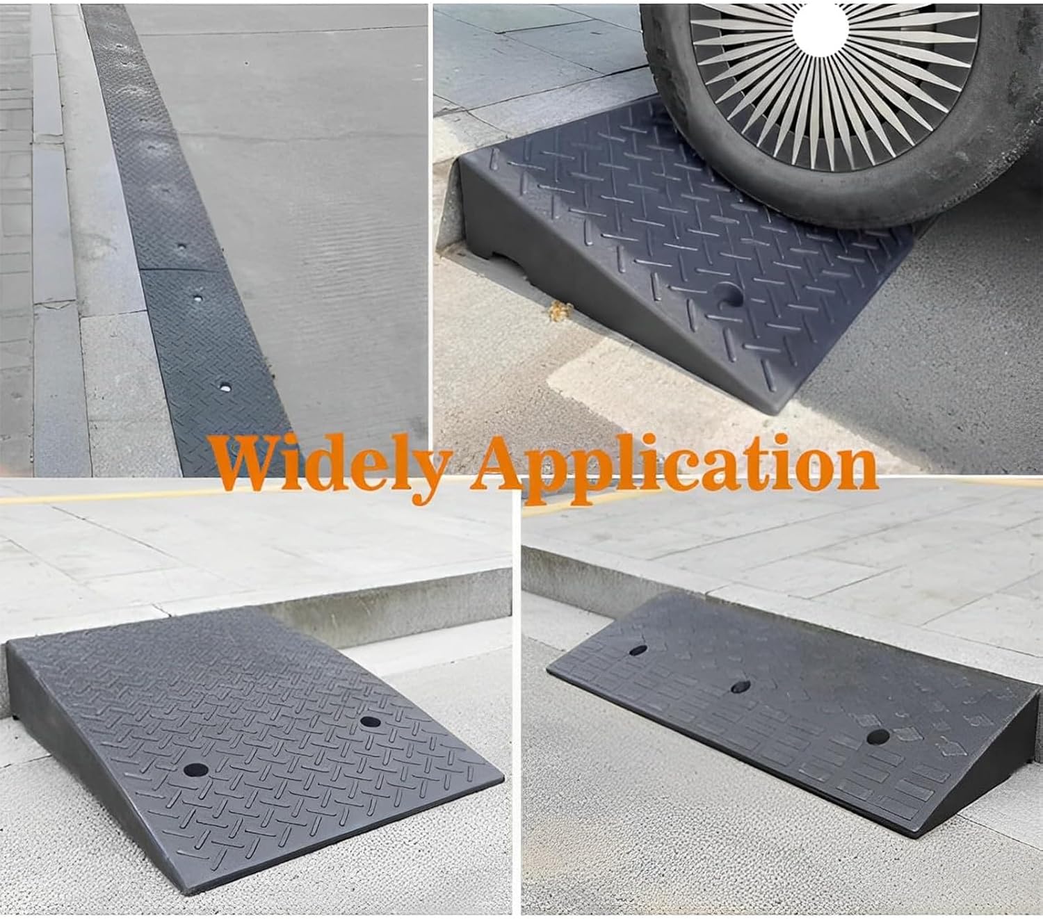 2 Pack 2" Rise Rubber Curb Ramp Heavy Duty 3 Tons Driveway Car Slope G550690