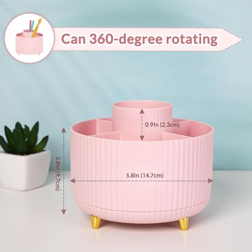 360 Degree Rotating Desk Organizer with 5 Slots, Pencil Pen Holder for Desktop F1098