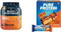 Body Fortress 100% Whey Protein Powder Chocolate 1.78lbs + Pure Protein Bars Chocolate Peanut Caramel 12 Count 1.76oz
