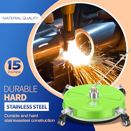 15" Pressure Washer Surface Cleaner with 4 Wheels, Stainless Steel R155318