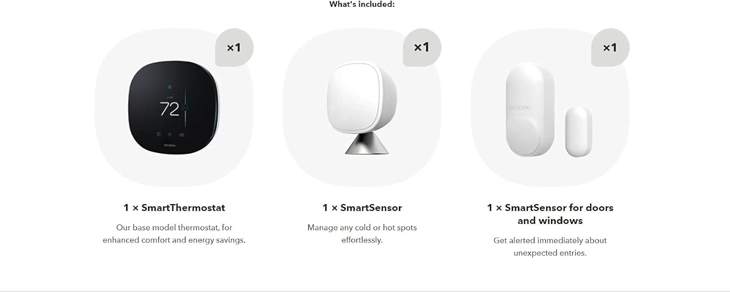 Smart Thermostat with Door Sensor and SmartSensor A915