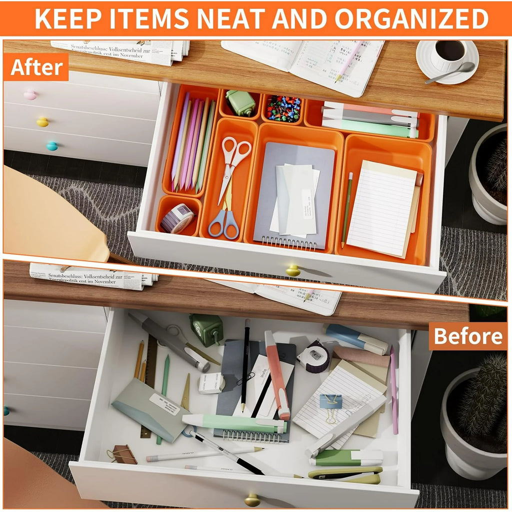 Desk Drawer Organizer Tray, 45 Pack, 3 Sizes Plastic Storage Bins P778148