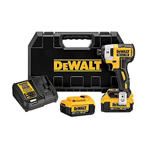 DEWALT 20V MAX* XR Impact Driver Kit, Brushless, 3-Speed, 1/4-Inch, 4.0-Ah (DCF887M2), Black