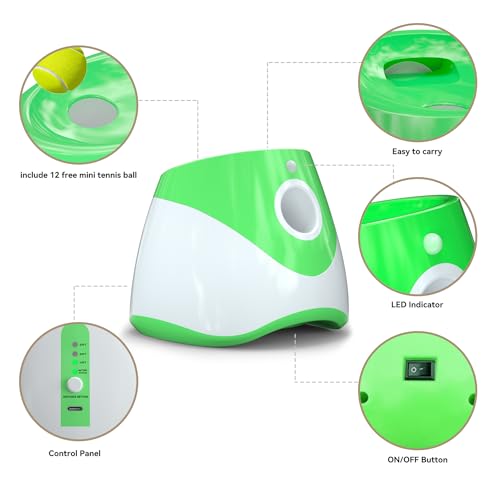Automatic Dog Ball Thrower with 12 Tennis Balls, Interactive Fetch Toy for Small Dogs X245