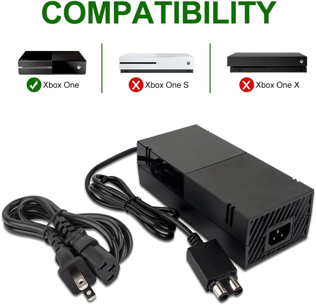 Power Supply Brick for Xbox One Console, 100-240V, Black Y161497