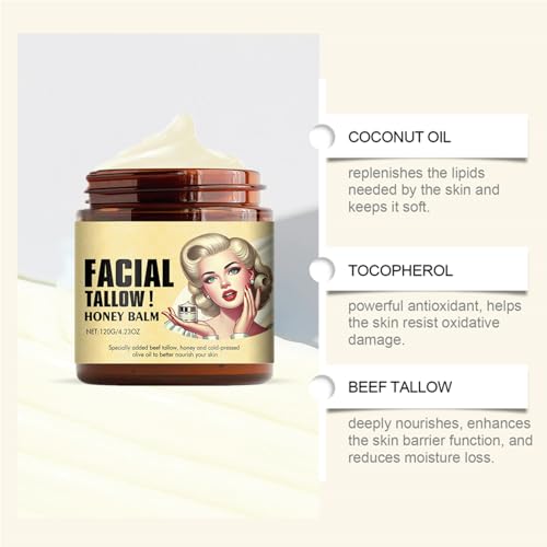 Whipped Beef Tallow and Honey Face Balm for Skin Care Y22743