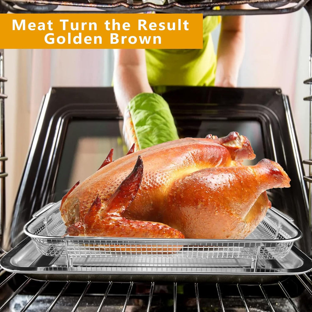 Stainless Steel Air Fryer Basket for Oven, 2 Pack V16744