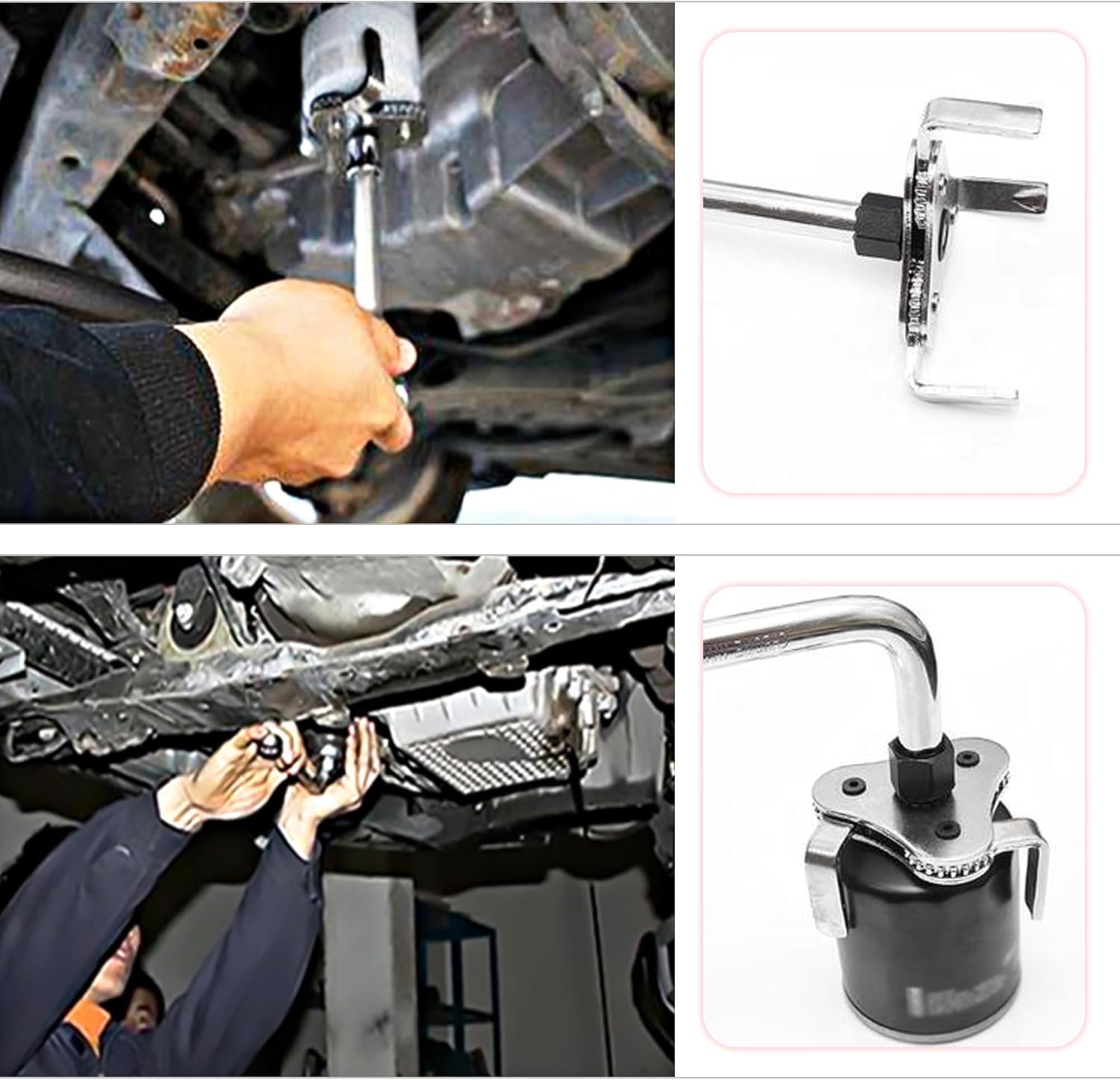 Adjustable Oil Filter Wrench, 3-Jaw 2-Way Remover for Cars and Trucks Q4163