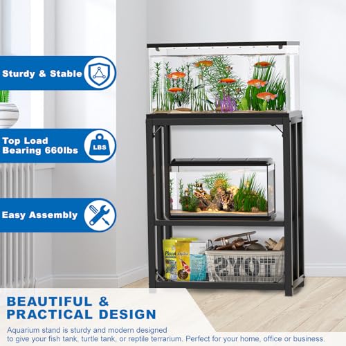 Metal Adjustable 20 Gallon Fish Tank Stand Q7398