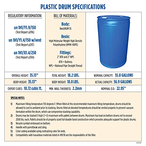 Water Storage Barrel 55-Gallon Drum L793798