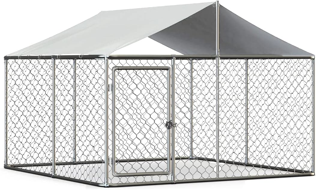 Heavy Duty Outdoor Dog Kennel with Water-Resistant Cover M966
