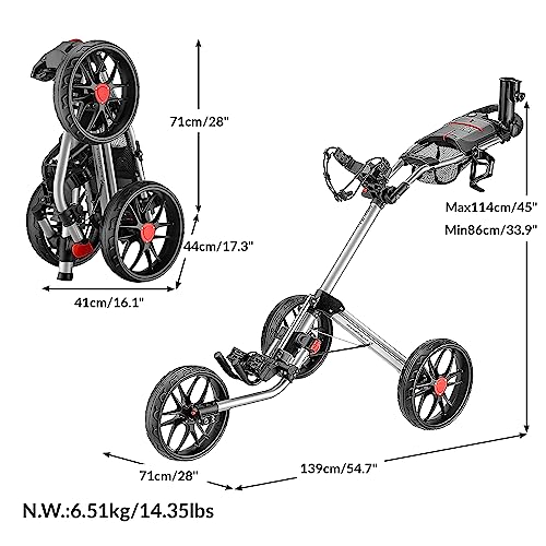 Deluxe Quad-Fold Golf Push Cart H579