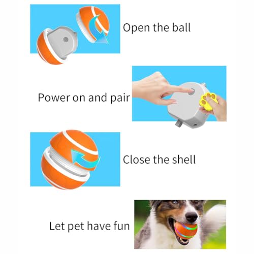 Self-Rolling Light-Up Jiggle Ball Toy for Dogs and Cats, Remote Control G766848