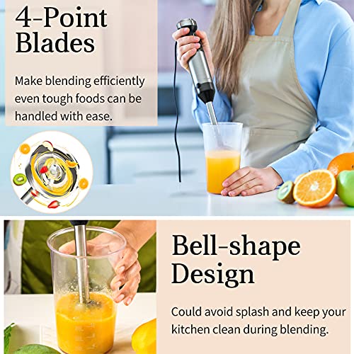 Immersion Hand Blender, Variable Speed, 500 Watt, Stainless Steel, for Soups Sauces and Smoothies O658995