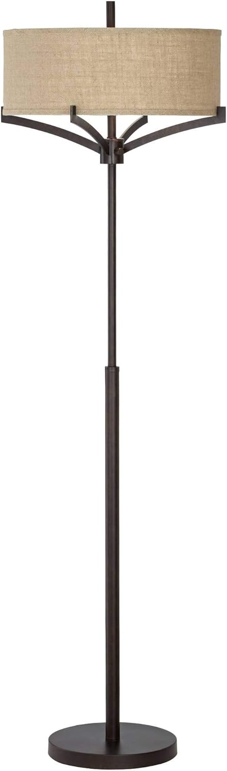 Mid Century Floor Lamp 62" Tall with Drum Shade P2330