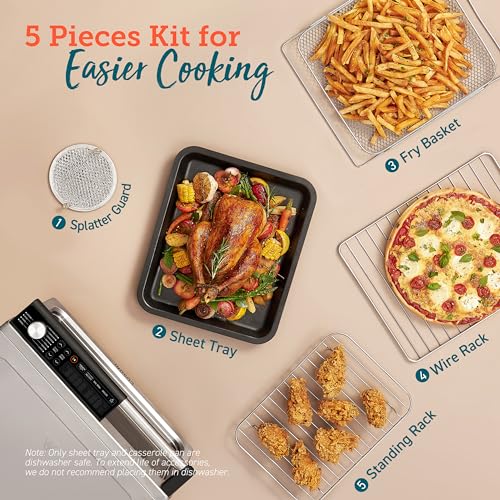 13-in-1 26-Quart Ceramic Air Fryer Toaster Oven Combo with Splatter Guard S725392