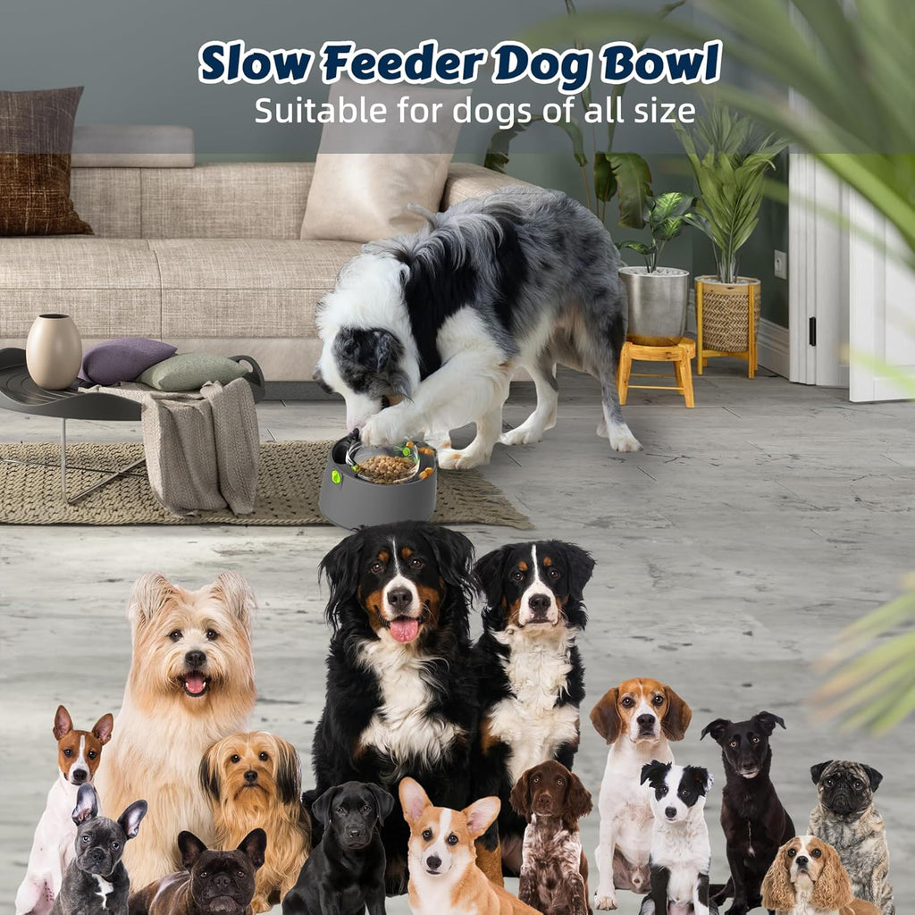 Dog Slow Feeder Puzzle Toy, Rotatable Enrichment Dispenser for Small, Medium, Large Dogs Y34256