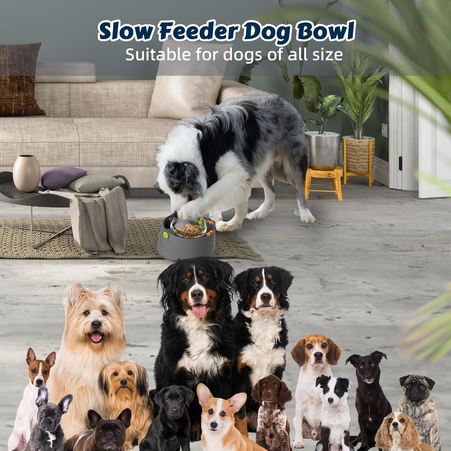 Dog Slow Feeder Puzzle Toy, Rotatable Enrichment Dispenser for Small, Medium, Large Dogs Y34256