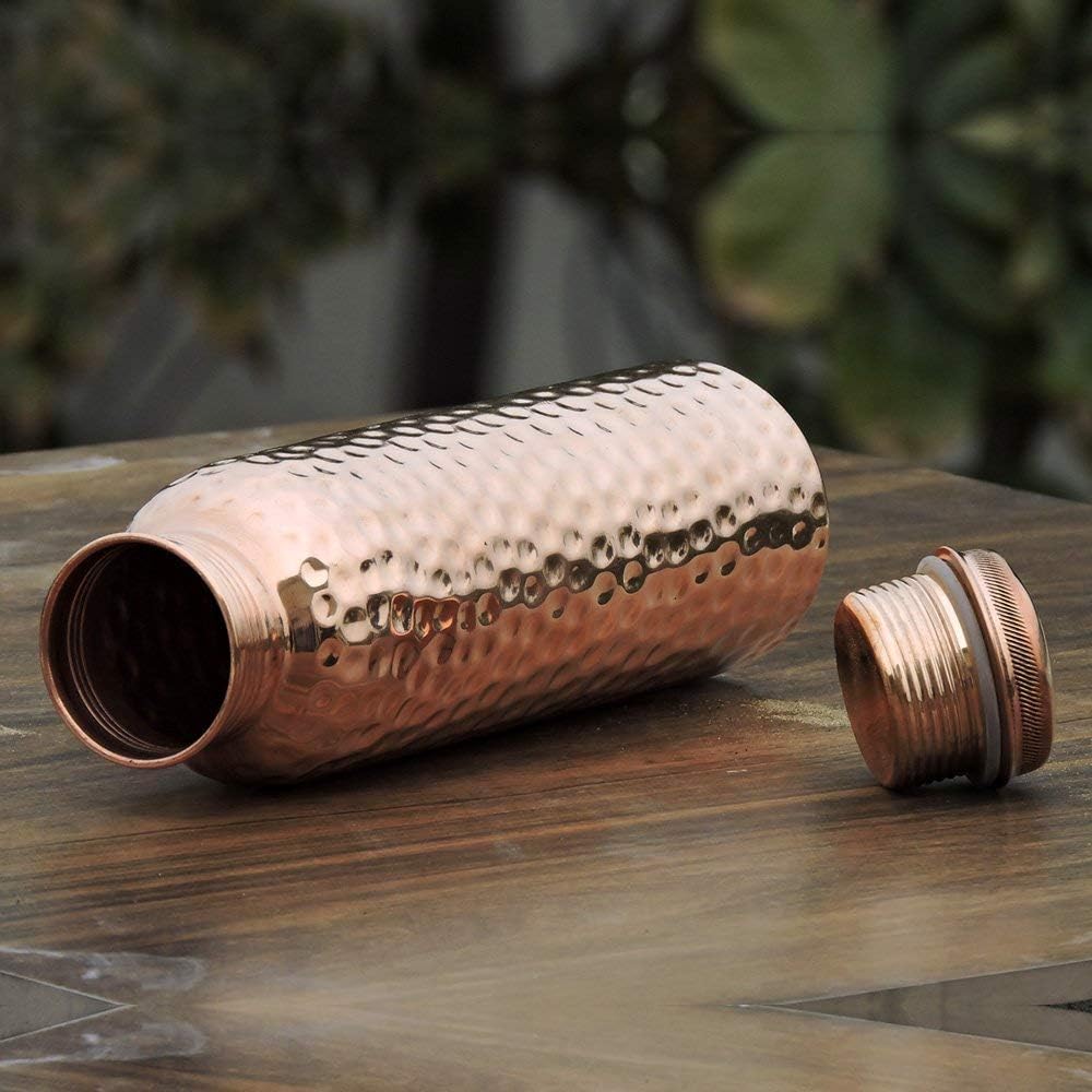 Hammered Pure Copper Water Bottle Leak Proof 33.84 oz P6232