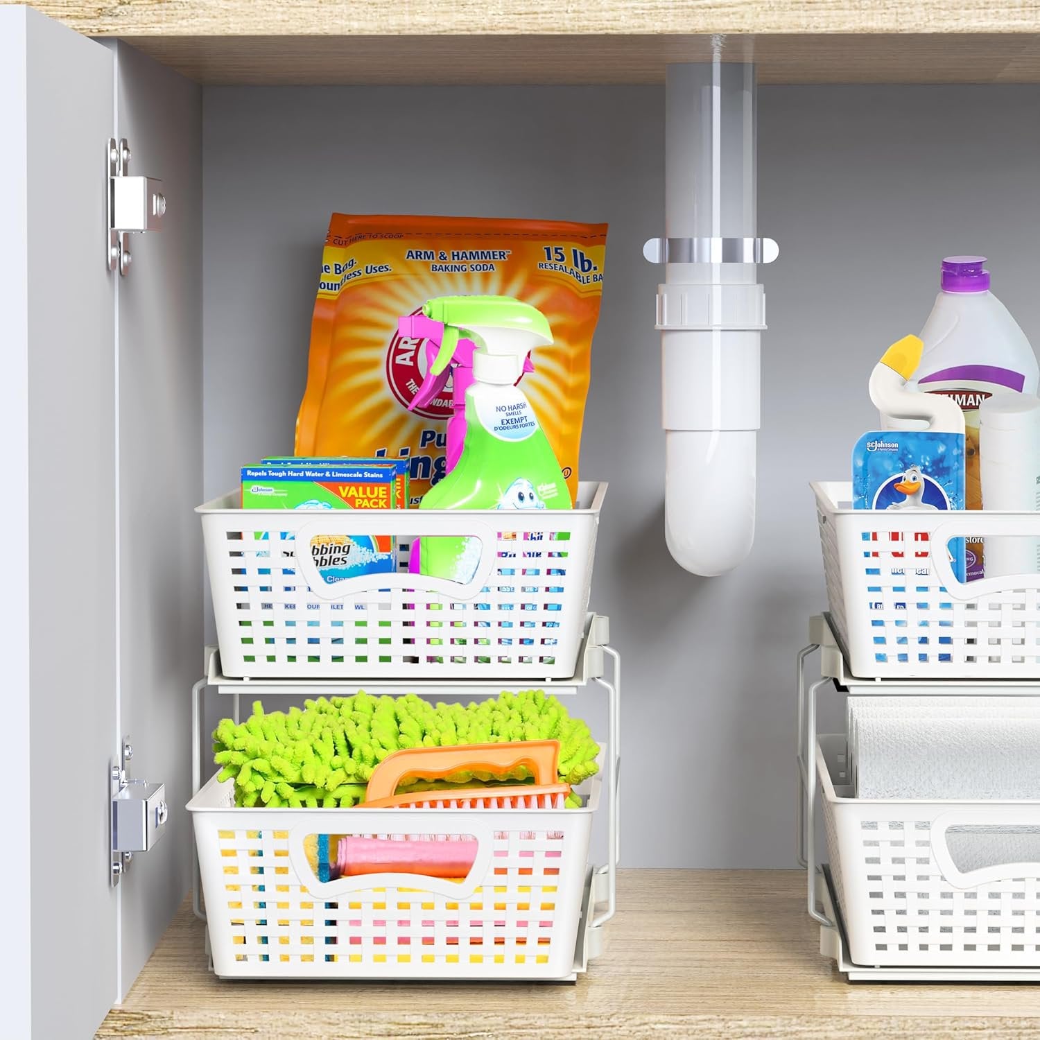 Bathroom Organizer Tray with Pull-Out Sliding Drawer P536731